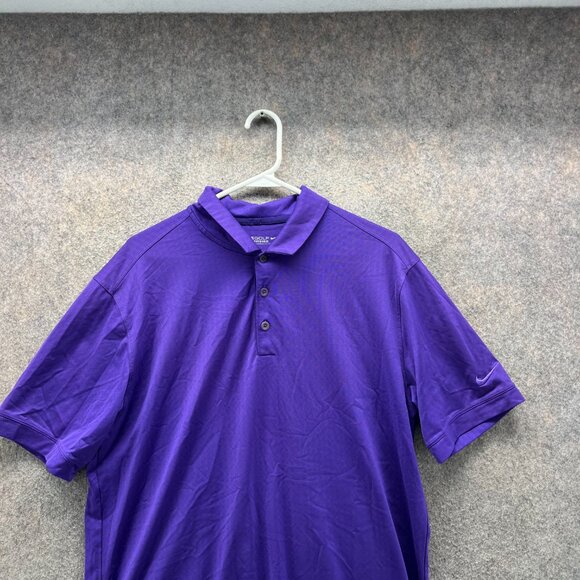 Nike Polo Shirt Mens Large Purple Tour Performance Dri Fit Golf Swoosh Jersey - Picture 8 of 11